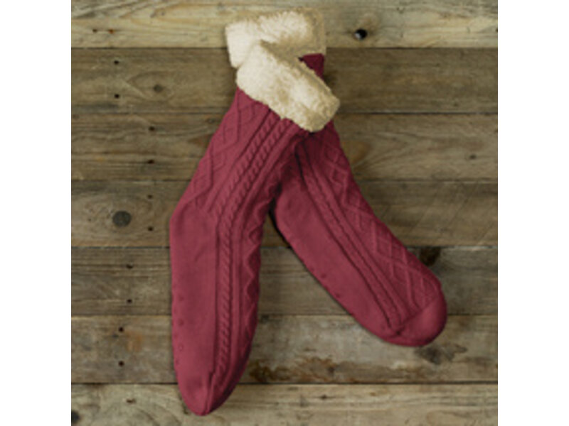 De Witte Lietaer Teddysocken Yamuna - Wine Red - Größe 40-46