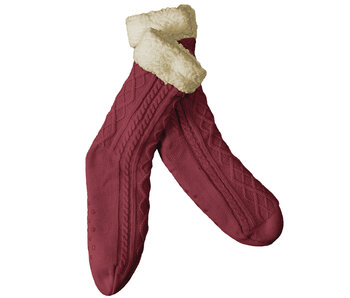 De Witte Lietaer Teddy Socks Yamuna Wine Red size 35-40