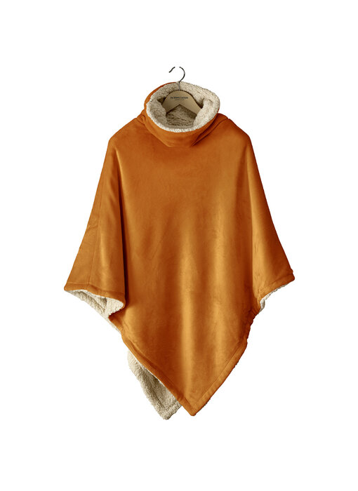 De Witte Lietaer Teddyfleece-Poncho Ganges Kupfer 86 x 86 cm Polyester