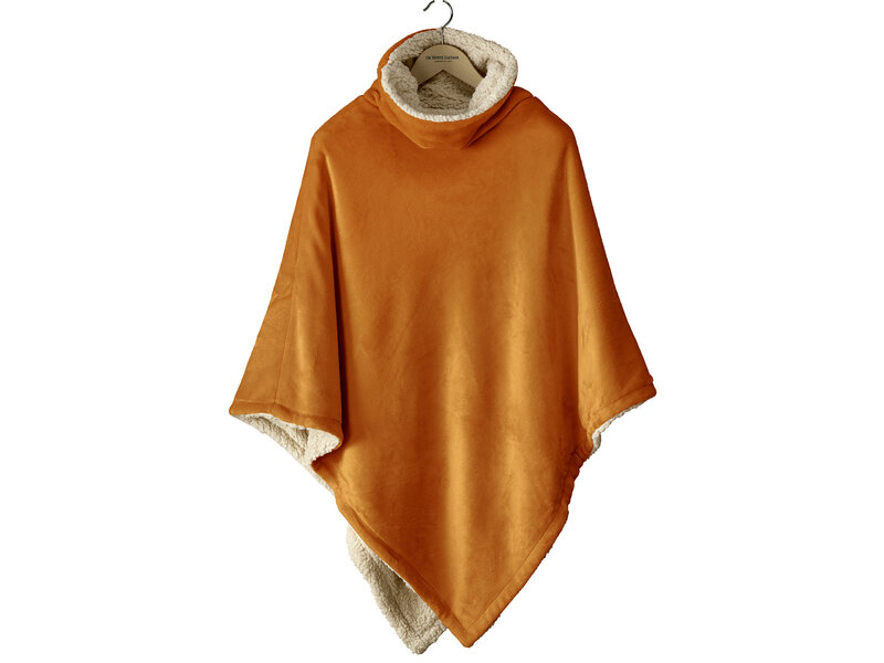 De Witte Lietaer Teddyfleece-Poncho Ganges - Kupfer - 86 x 86 cm - Polyester