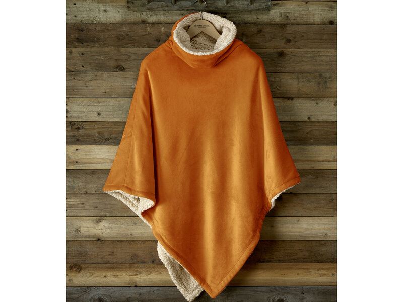 De Witte Lietaer Teddyfleece-Poncho Ganges - Kupfer - 86 x 86 cm - Polyester