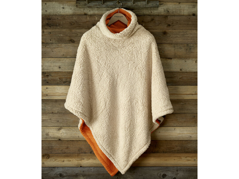De Witte Lietaer Teddyfleece-Poncho Ganges - Kupfer - 86 x 86 cm - Polyester