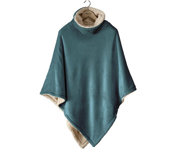 De Witte Lietaer Poncho polaire Teddy Ganges Pétrole 86 x 86 cm Polyester