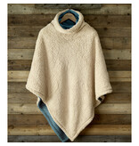De Witte Lietaer Poncho polaire Teddy Ganges - Pétrole - 86 x 86 cm - Polyester
