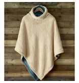 De Witte Lietaer Teddyfleece-Poncho Ganges - Petrol - 86 x 86 cm - Polyester