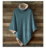 De Witte Lietaer Poncho polaire Teddy Ganges - Pétrole - 86 x 86 cm - Polyester