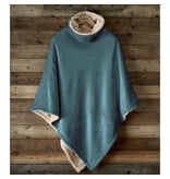 De Witte Lietaer Teddyfleece-Poncho Ganges - Petrol - 86 x 86 cm - Polyester