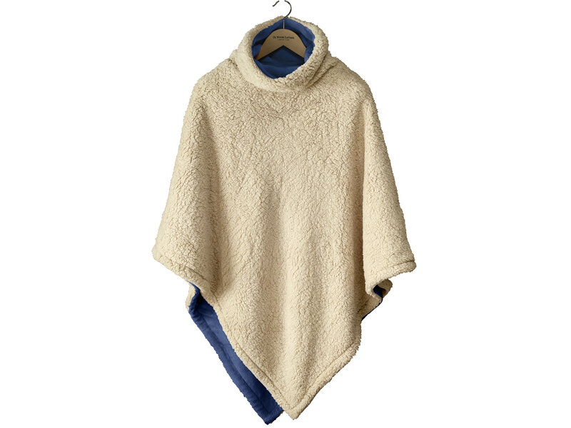 De Witte Lietaer Teddyfleece-Poncho Ganges - Königsblau - 86 x 86 cm - Polyester