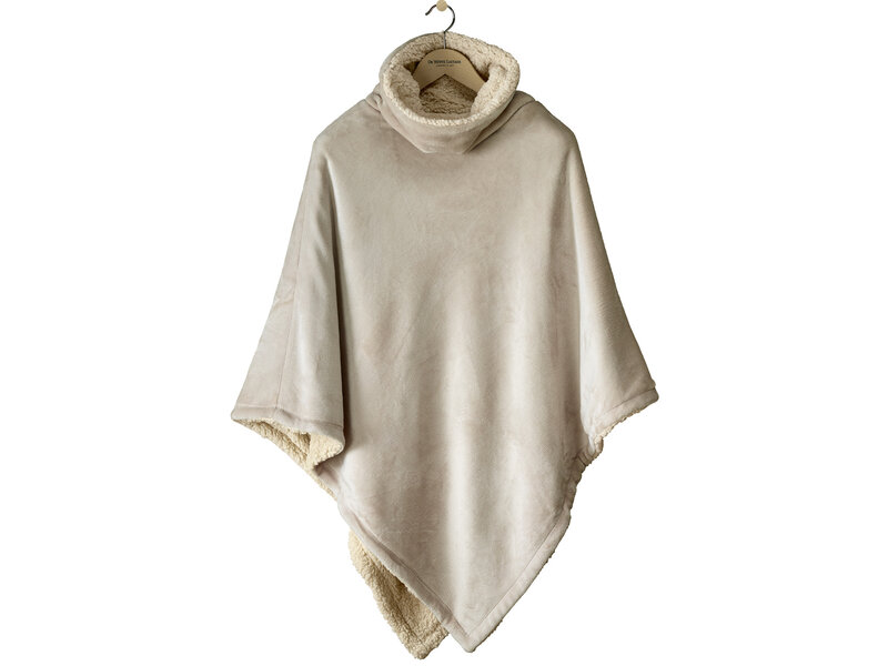 De Witte Lietaer Teddy Fleece Poncho Ganges - Safari -  86 x 86 cm - Polyester