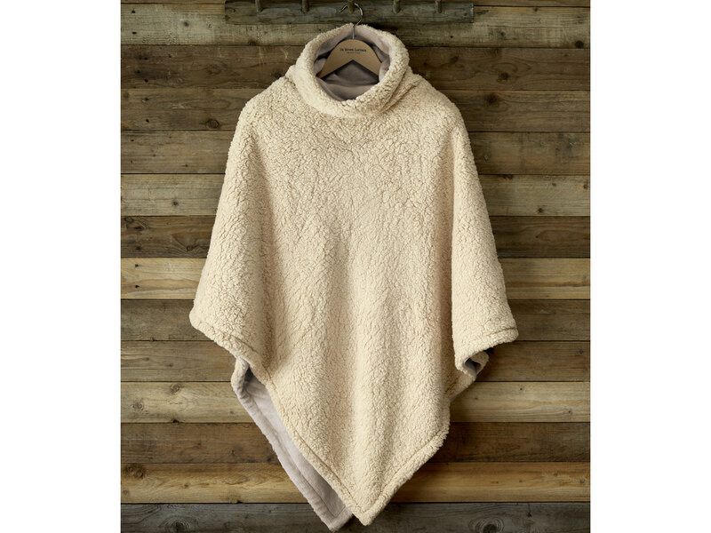 De Witte Lietaer Teddy Fleece Poncho Ganges - Safari -  86 x 86 cm - Polyester