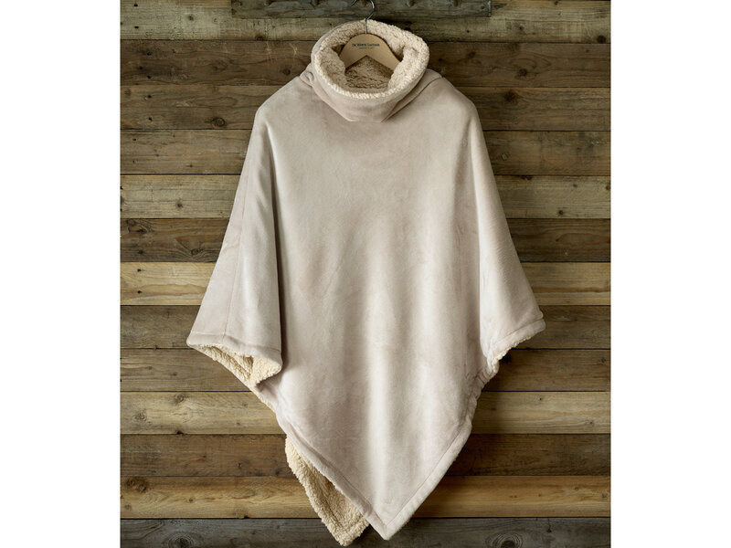 De Witte Lietaer Teddy Fleece Poncho Ganges - Safari -  86 x 86 cm - Polyester