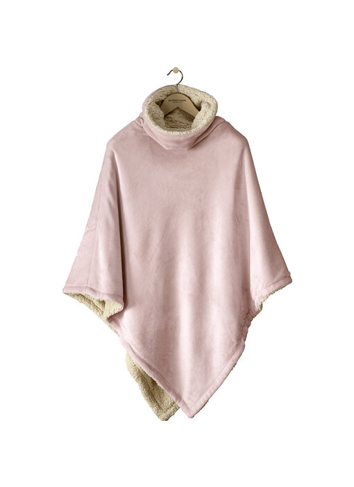 De Witte Lietaer Teddyfleece-Poncho Ganges Vieux Rose 86 x 86 cm Polyester