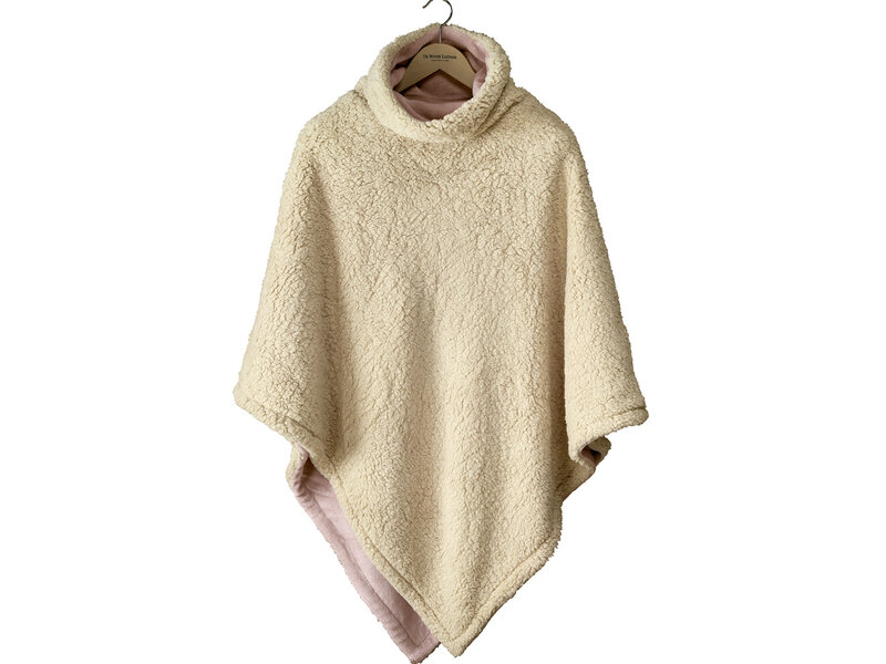 De Witte Lietaer Teddyfleece-Poncho Ganges - Vieux Rose - 86 x 86 cm - Polyester