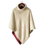 De Witte Lietaer Teddy Fleece Poncho Ganges -  Wine Red -  86 x 86 cm - Polyester