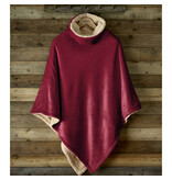 De Witte Lietaer Teddy Fleece Poncho Ganges -  Wine Red -  86 x 86 cm - Polyester