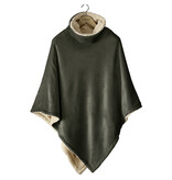 De Witte Lietaer Teddy Fleece Poncho Ganges - Khaki -  86 x 86 cm - Polyester