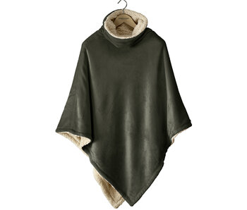 De Witte Lietaer Teddyfleece-Poncho Ganges Khaki 86 x 86 cm Polyester