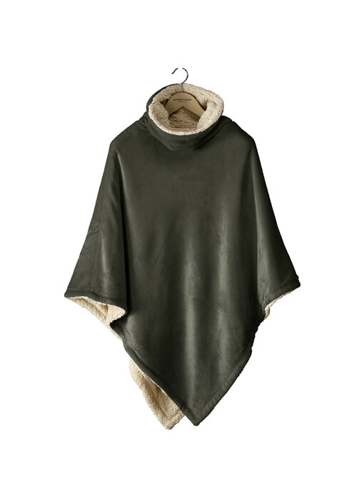 De Witte Lietaer Poncho polaire Teddy Ganges Kaki 86 x 86 cm Polyester
