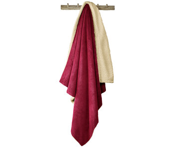 De Witte Lietaer Teddyfleece Plaid Laya Weinrot 220 x 240 cm Polyester