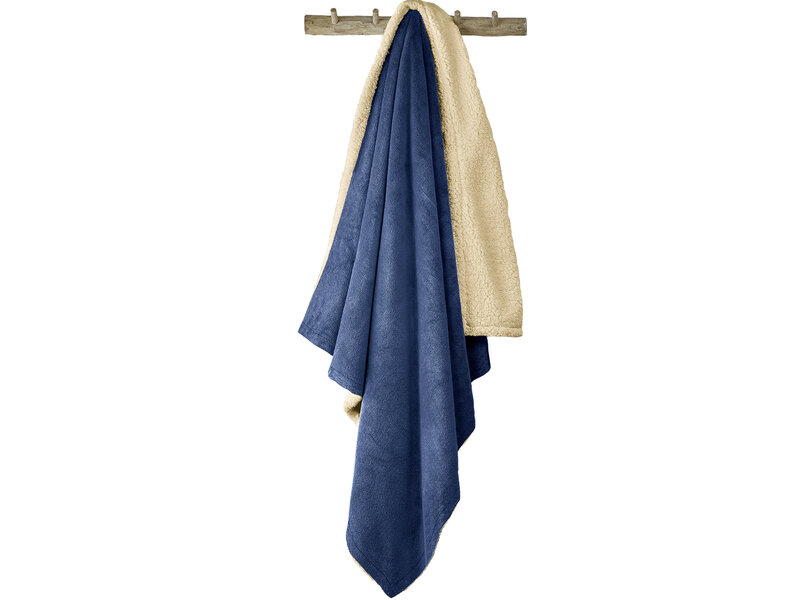 De Witte Lietaer Plaid polaire Teddy Laya - Bleu roi - 220 x 240 cm - Polyester