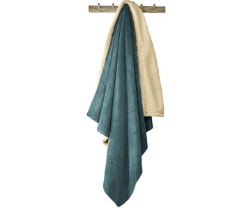 De Witte Lietaer Teddyfleece-Plaid Laya Petrol 220 x 240 cm Polyester