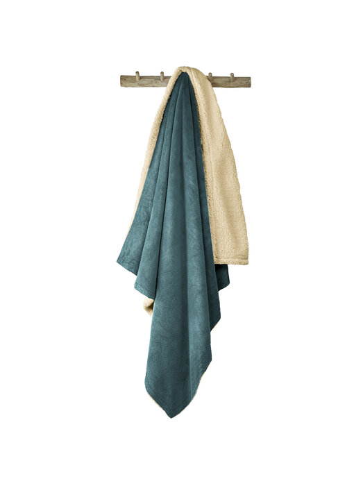 De Witte Lietaer Teddyfleece Plaid Laya Petrol 150 x 200 cm Polyester