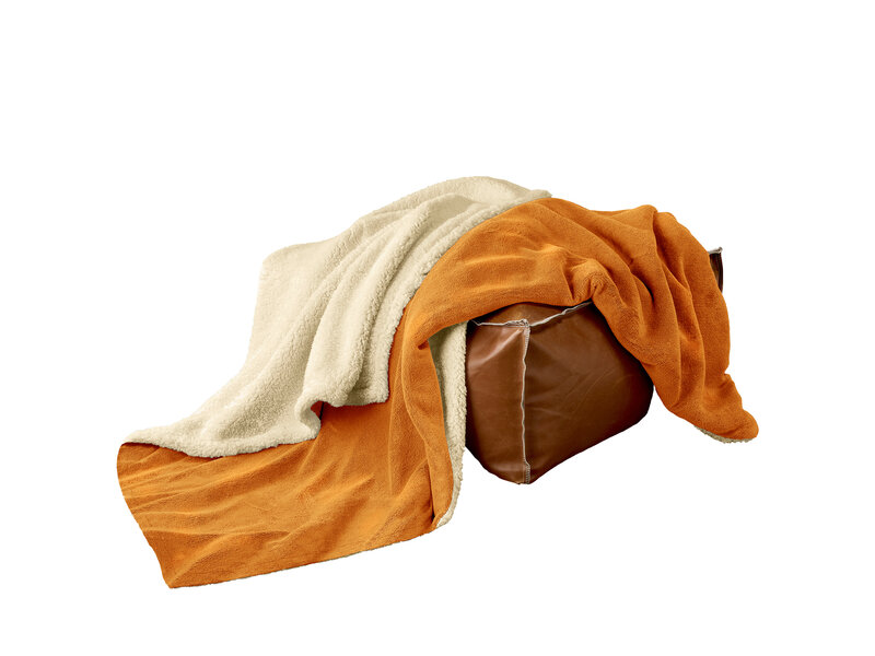 De Witte Lietaer Teddy Fleece Plaid Laya - Copper - 150 x 200 cm - Polyester