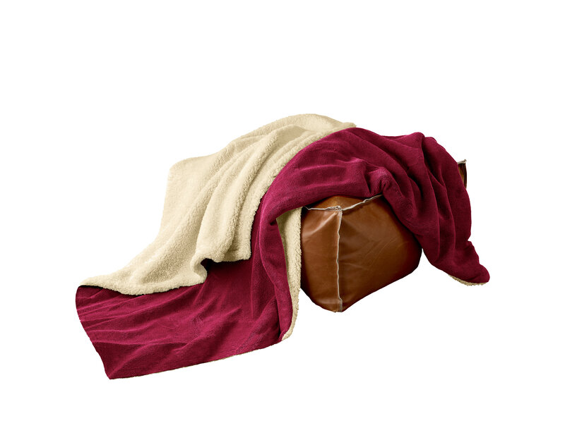 De Witte Lietaer Plaid polaire Teddy Laya - Bordeaux - 220 x 240 cm - Polyester