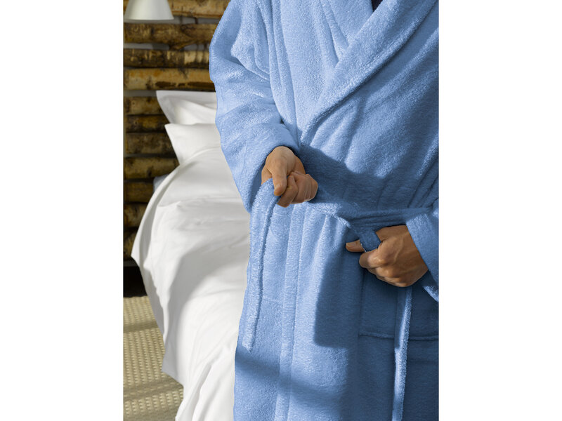 De Witte Lietaer Peignoir Etrusk Sky Blue - XL - Unisexe - Coton - Bleu