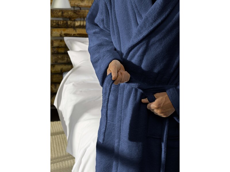 De Witte Lietaer Etrusk Blue Indigo Bademantel - XXL - Unisex - Baumwolle