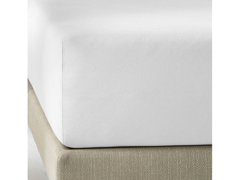 De Witte Lietaer Drap-housse Elena Blanc - 90 x 200/220 xh 30 - Jersey de coton