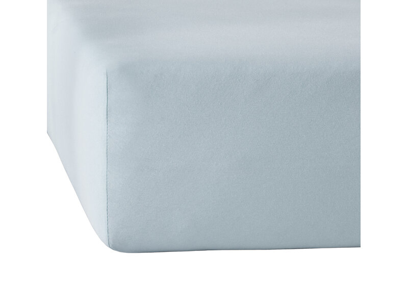 De Witte Lietaer Drap-housse Elena Stone Blue - 140 x 200/220 xh 30 - Jersey de coton