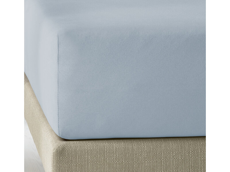 De Witte Lietaer Hoeslaken Elena Stone Blue - 140 x 200/220 x h 30 - Katoen Jersey