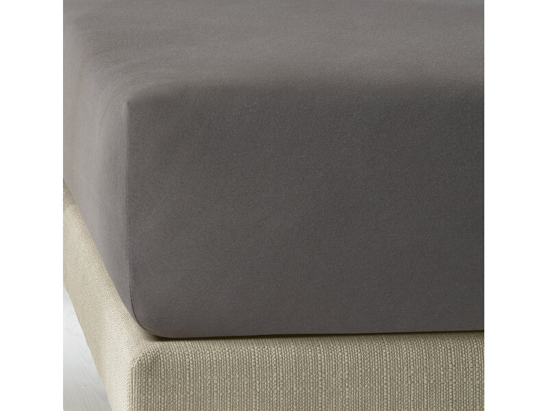 De Witte Lietaer Fitted sheet Elena Grey - 180 x 200/220 xh 30 - Cotton Jersey