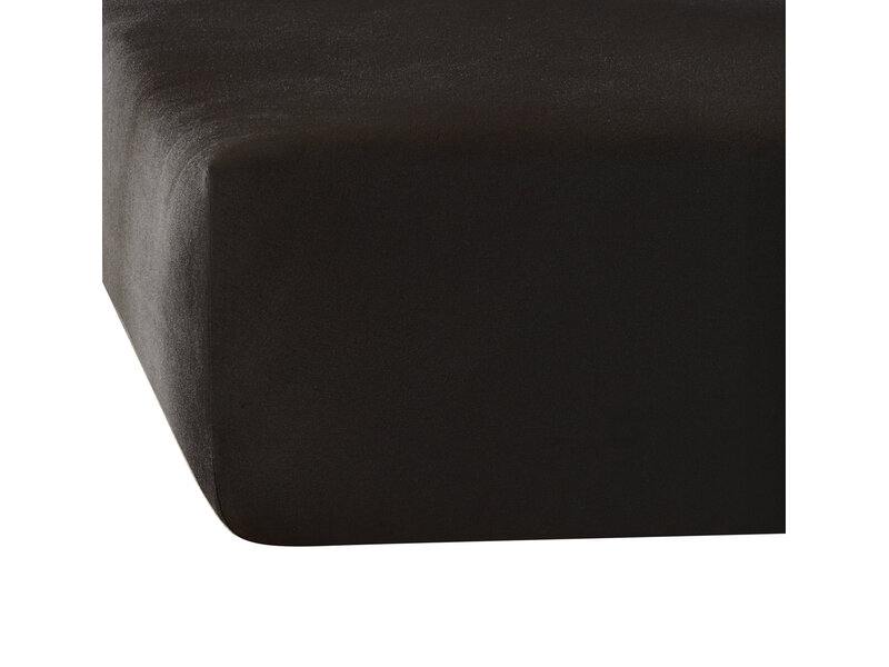 De Witte Lietaer Hoeslaken Elena Black - 90 x 200/220 x h 30 - Katoen Jersey