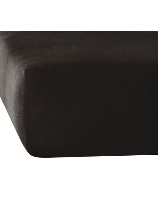 De Witte Lietaer Fitted sheet Elena Black 180 x 200/220 Cotton Jersey