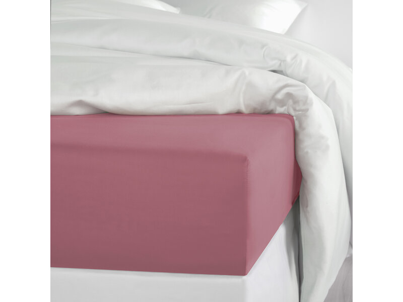 De Witte Lietaer Spannbettlaken „Olivia Blossom“ – 140 x 200/220 x 30 cm – Rosa – Baumwollsatin