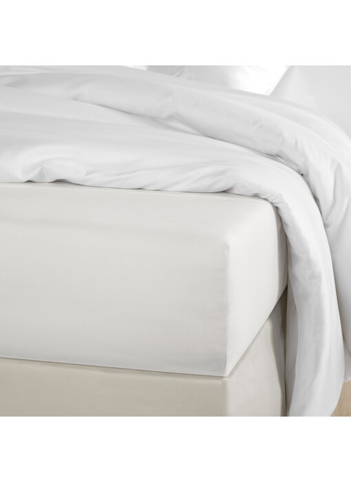 De Witte Lietaer Fitted sheet Olivia Off White 140 x 200/220 Cotton Satin
