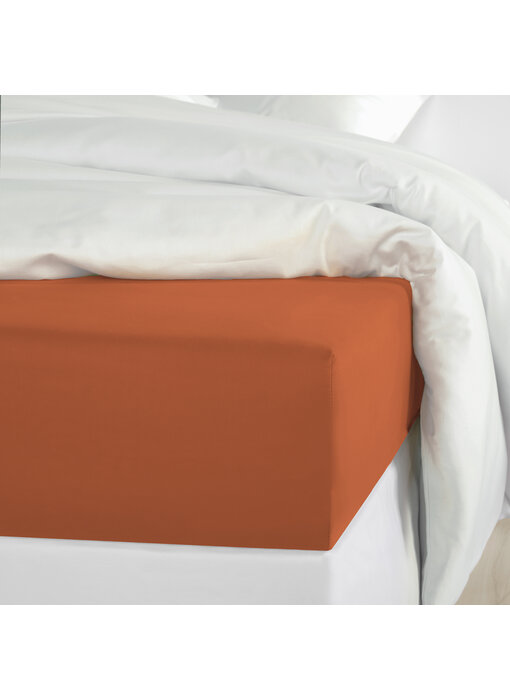 De Witte Lietaer Hoeslaken Olivia Caramel 160 x 200/220 Katoen Satijn