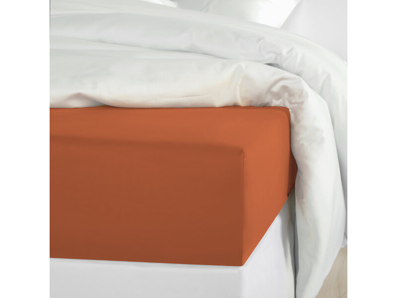 De Witte Lietaer Spannbettlaken Olivia Caramel – 160 x 200/220 x H 30 – Braun – Baumwollsatin