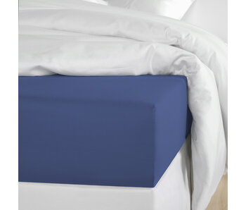 De Witte Lietaer Fitted sheet Olivia Blue Indigo 160 x 200/220 Cotton Satin