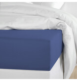 De Witte Lietaer Hoeslaken Olivia Blue Indigo - 140 x 200/220 x h 30 - Blauw - Katoen Satijn