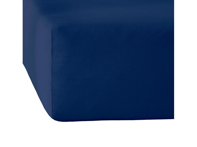 De Witte Lietaer Drap-housse Elena Bleu Marine - 90 x 200/220 xh 30 - Jersey de Coton