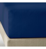De Witte Lietaer Fitted sheet Elena Navy Blue - 180 x 200/220 xh 30 - Cotton Jersey
