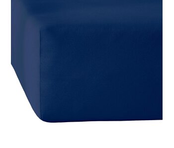 De Witte Lietaer Fitted sheet Elena Navy Blue 180 x 200/220 Cotton Jersey