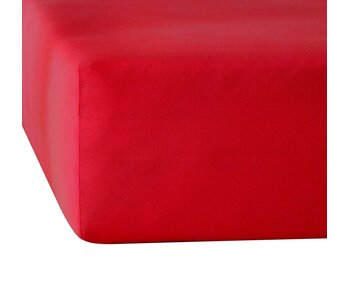 De Witte Lietaer Drap-housse Elena Rouge Foncé 90 x 200/220 Jersey de Coton