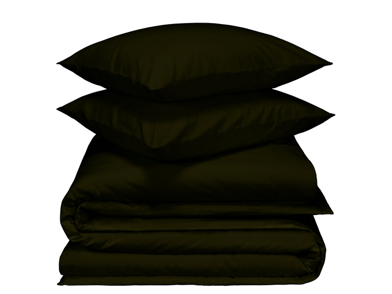 De Witte Lietaer Laura Khaki Bettbezug - 260 x 240 cm + 2 Stk. 60 x 70 cm - Baumwollflanell