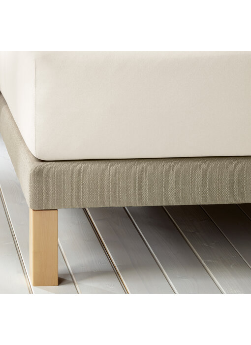 De Witte Lietaer Spannbettlaken Laurence Soft White 160 x 200/220 Baumwollflanell