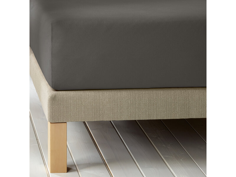 De Witte Lietaer Drap-housse Laurence Ebony - 160 x 200/220 x h 30 - Flanelle de coton