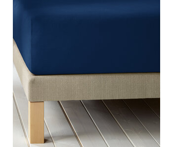 De Witte Lietaer Hoeslaken Laurence Blue Indigo 180 x 200/220 Katoen Flanel